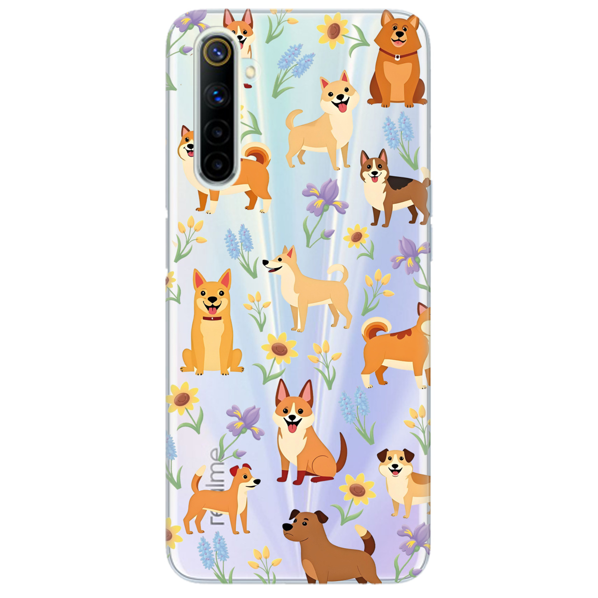 Чехол для Realme 6 Blooming Puppies - фото 1 - Чехлы для телефонов