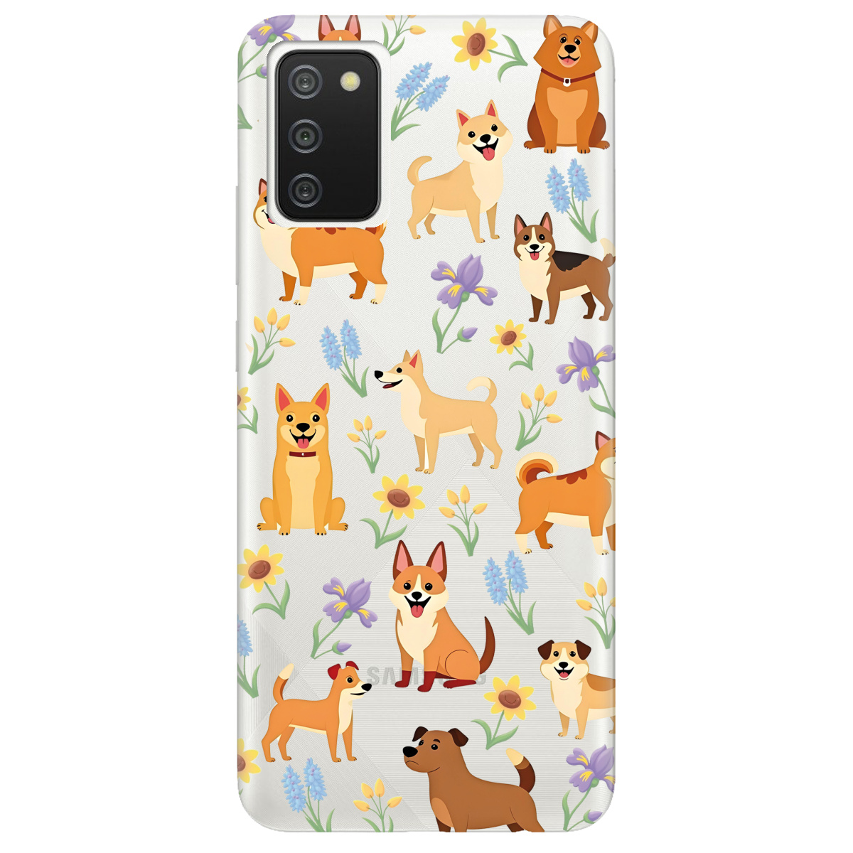 Чехол для Samsung Galaxy A02s Blooming Puppies - фото 1 - Чехлы для телефонов