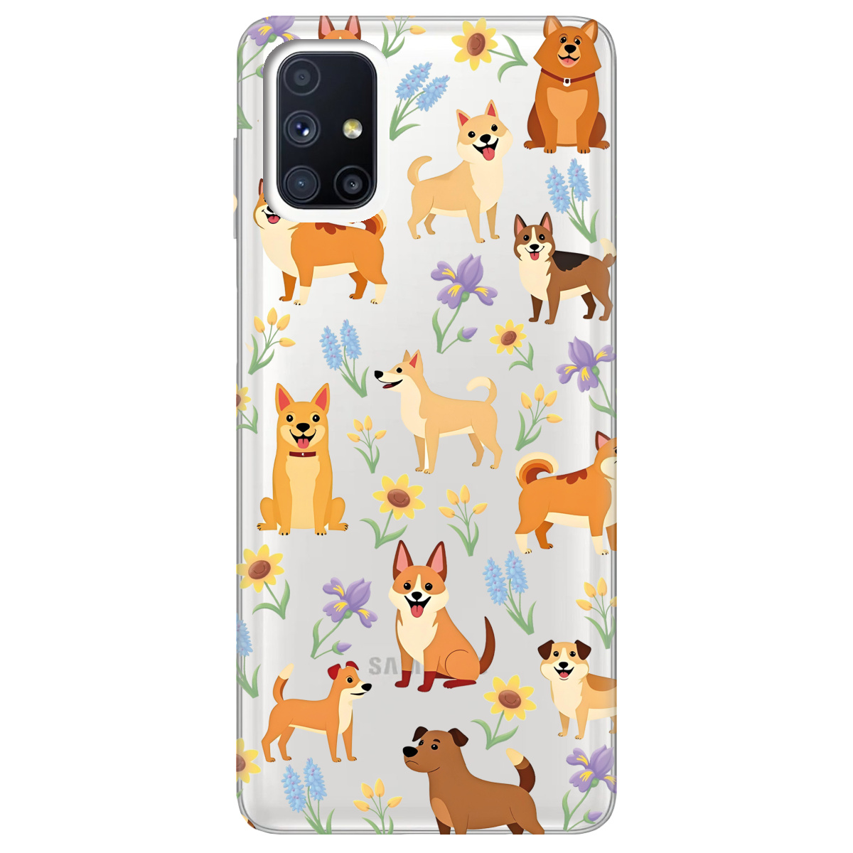 Чехол для Samsung Galaxy M51 Blooming Puppies - фото 1 - Чехлы для телефонов