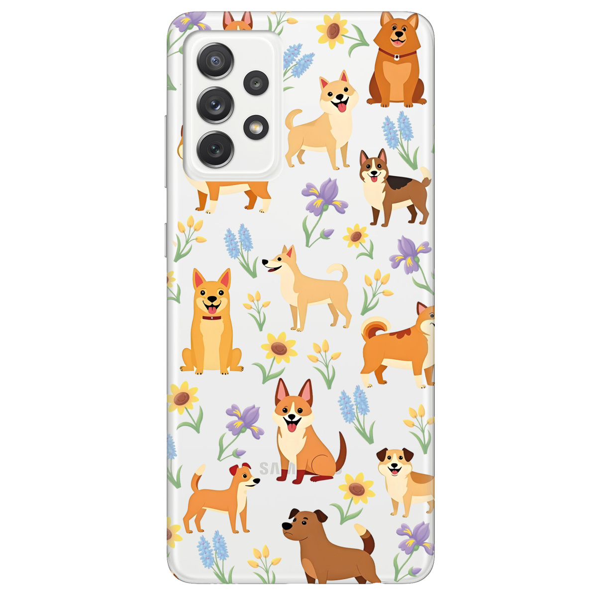 Чохол для Samsung Galaxy A72 Blooming Puppies - фото 1 Чохол для Samsung Galaxy A72 Blooming Puppies - фото 1 - Чохли для телефонів