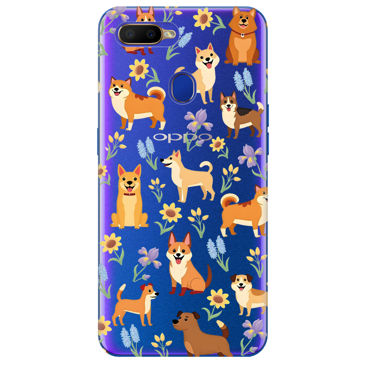 Чехол для Oppo A5s Blooming Puppies - фото 1 - Чехлы для телефонов