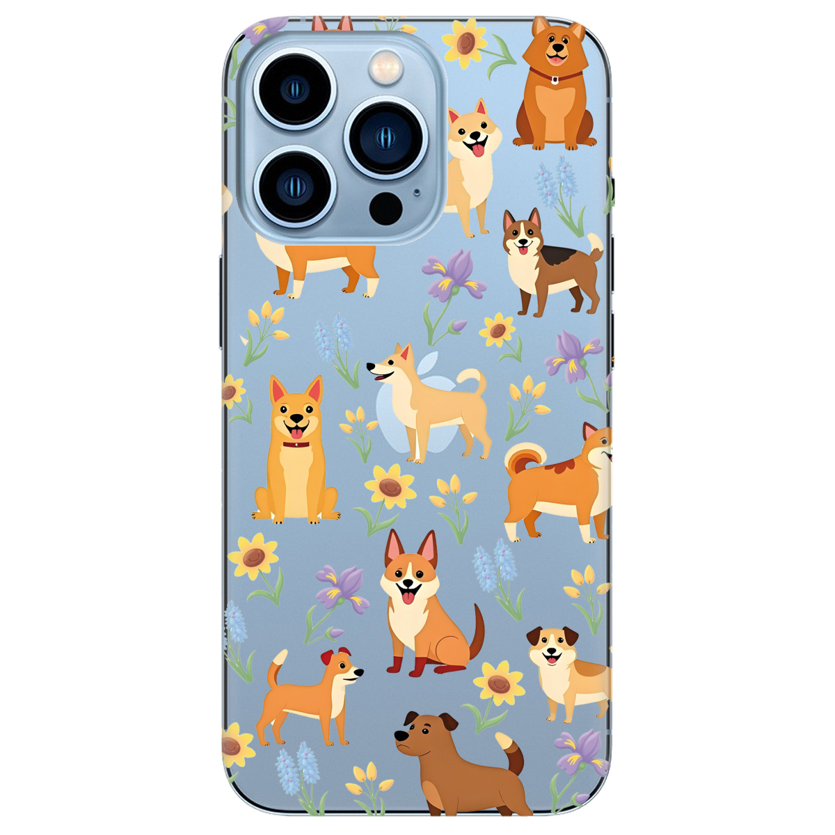 Чохол для Apple iPhone 13 Pro Max Blooming Puppies - фото 1 - Чохли для телефонів