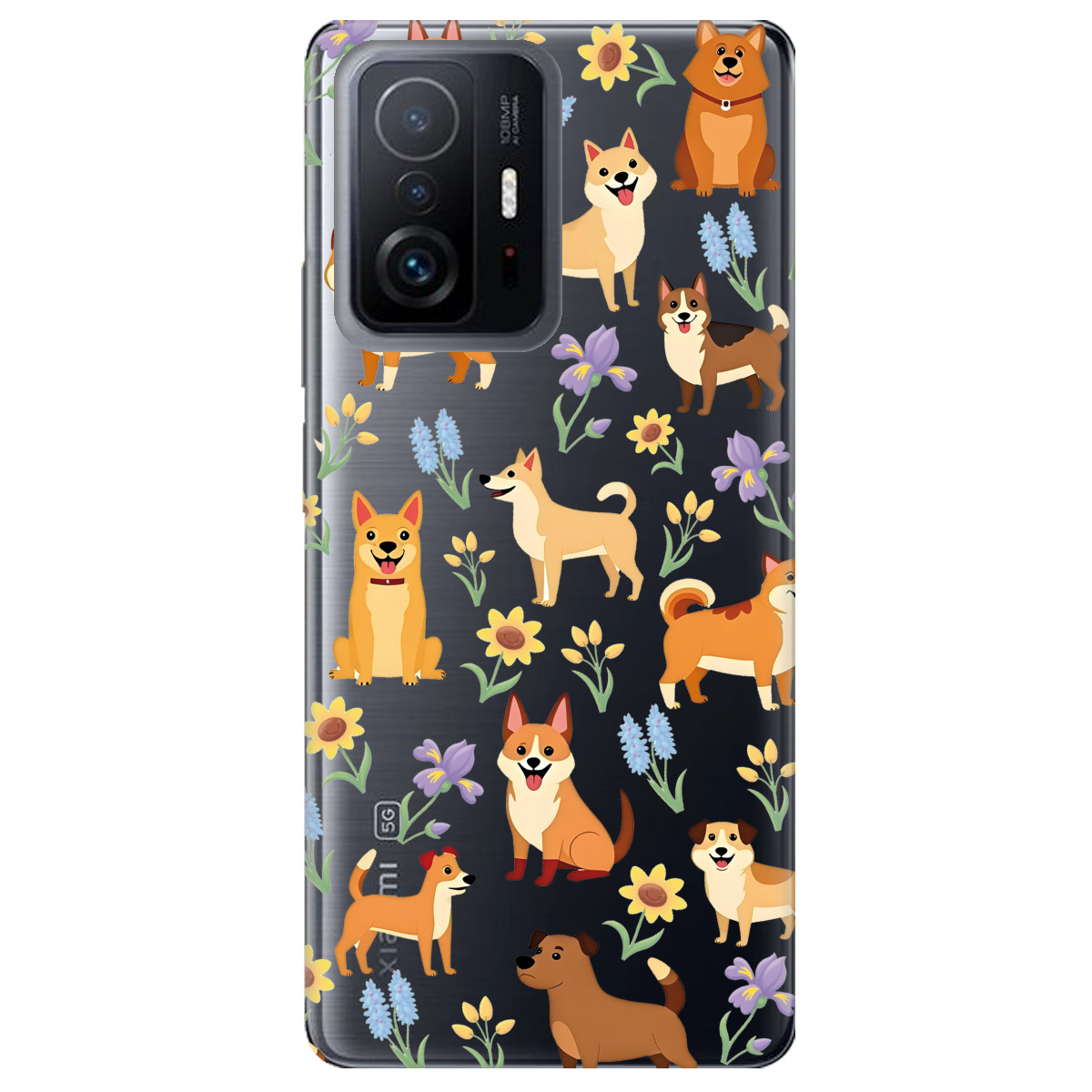 Чохол для Xiaomi 11T Pro Blooming Puppies - фото 1 Чохол для Xiaomi 11T Pro Blooming Puppies - фото 1 - Чохли для телефонів