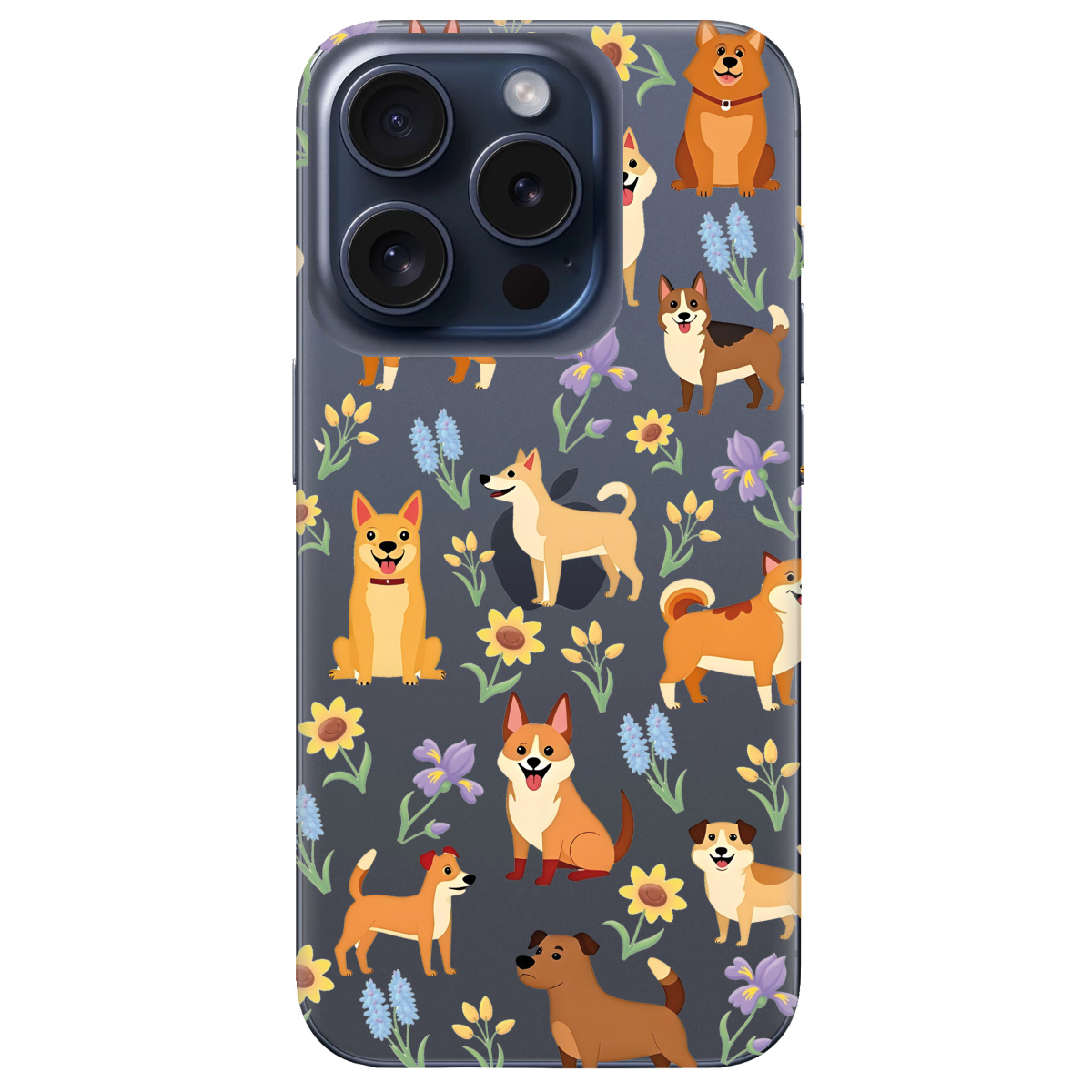 Чохол для Apple iPhone 15 Pro Blooming Puppies - фото 1 - Чохли для телефонів