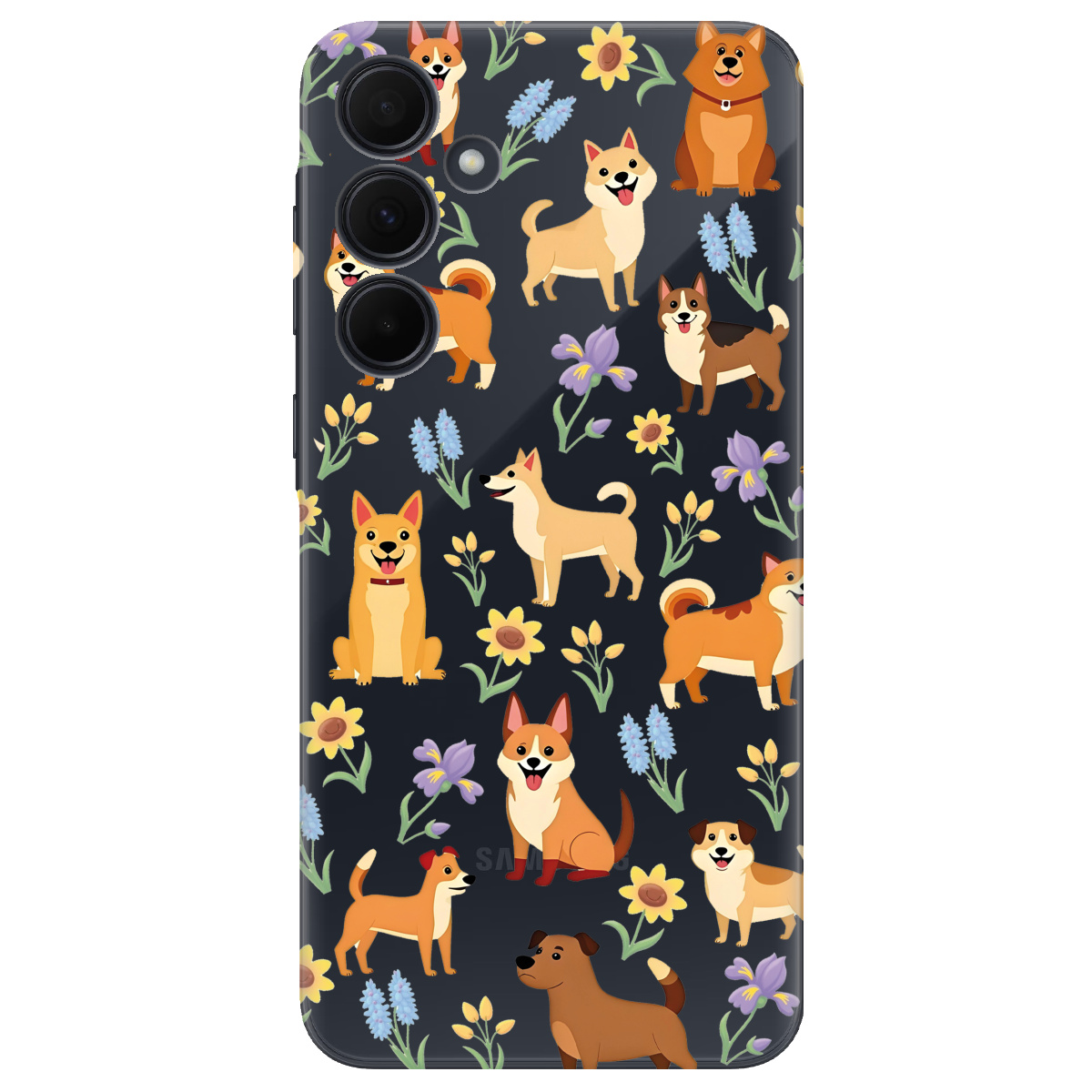 Чохол для Samsung Galaxy A35 Blooming Puppies - фото 1 Чохол для Samsung Galaxy A35 Blooming Puppies - фото 1 - Чохли для телефонів