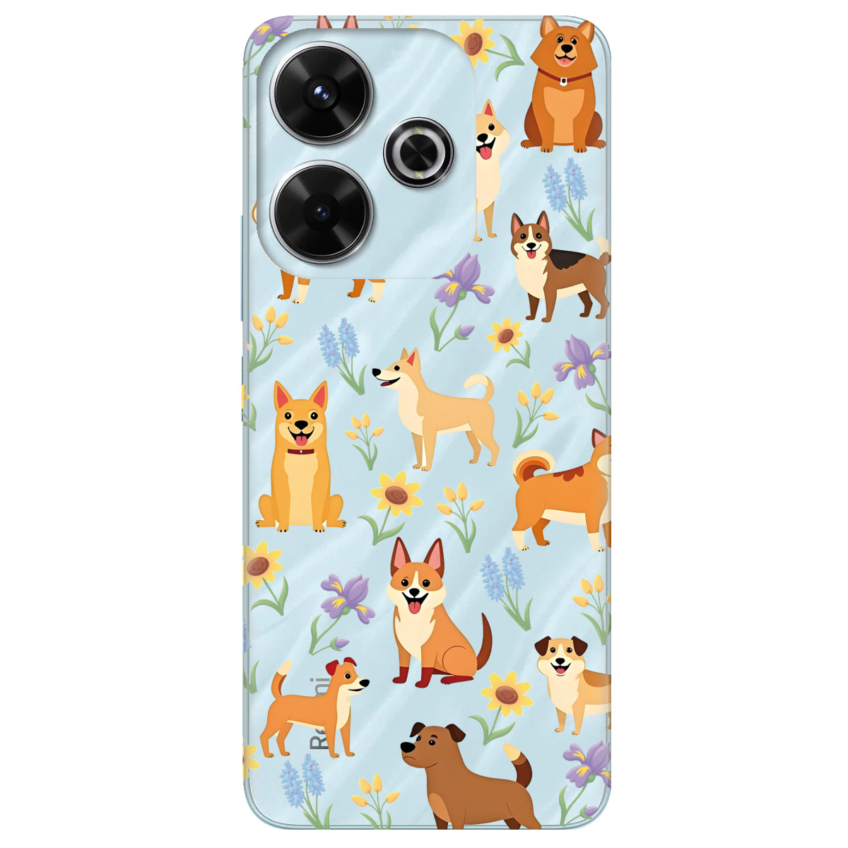 Чехол для Xiaomi Redmi 13 Blooming Puppies - фото 1 Чехол для Xiaomi Redmi 13 Blooming Puppies - фото 1 - Чехлы для телефонов