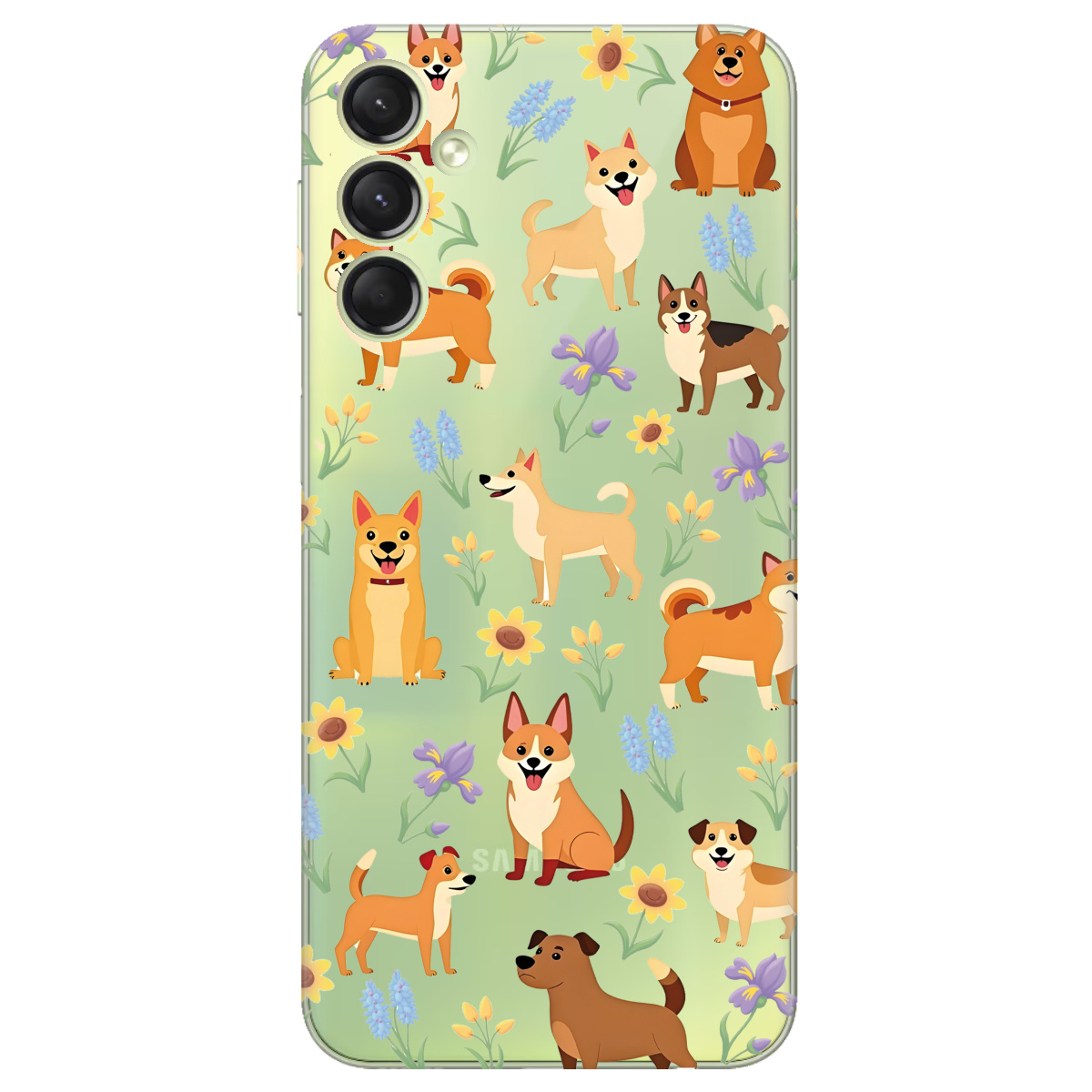Чехол для Samsung Galaxy A24 4G Blooming Puppies - фото 1 - Чехлы для телефонов