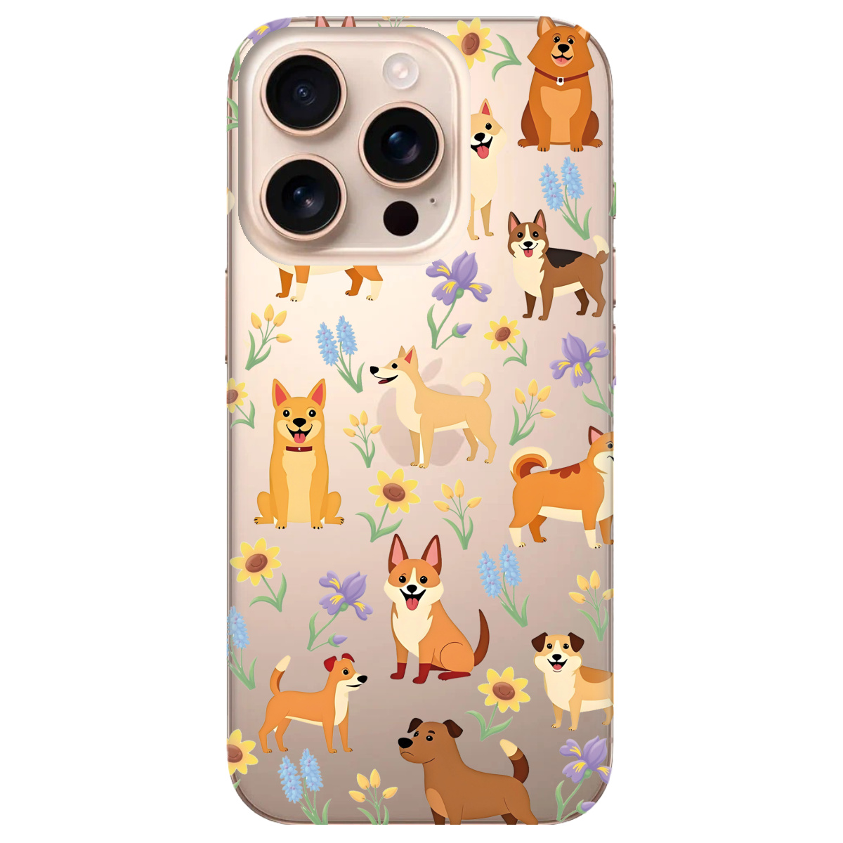 Чохол для Apple iPhone 16 Pro Blooming Puppies - фото 1 - Чохли для телефонів