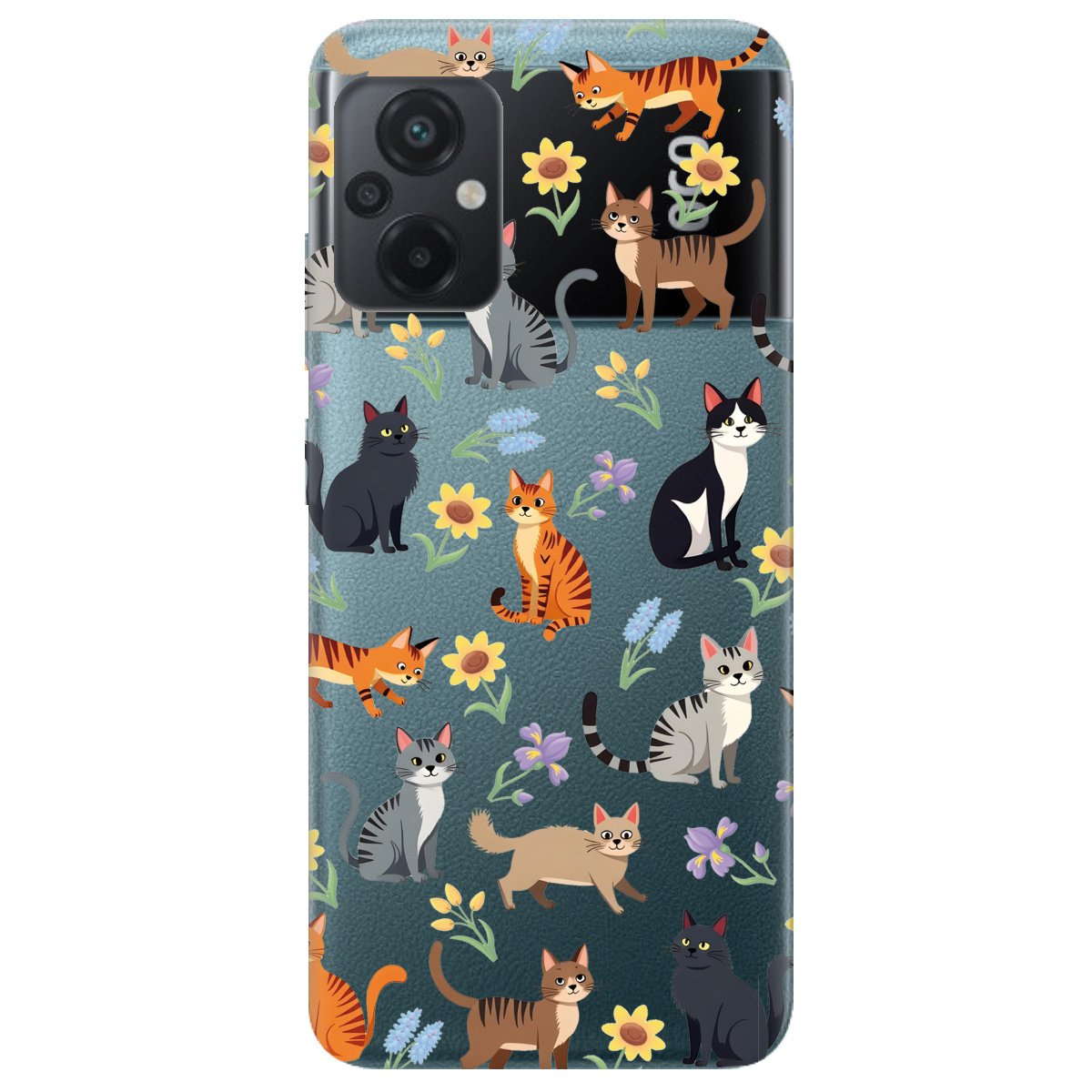 Чехол для Xiaomi Poco M5 Blooming Kittens - фото 1 - Чехлы для телефонов