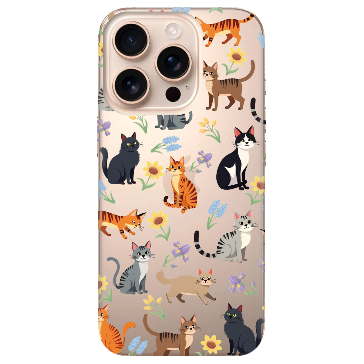 Чохол для Apple iPhone 16 Pro Blooming Kittens - фото 1 Чохол для Apple iPhone 16 Pro Blooming Kittens - фото 1 - Чохли для телефонів