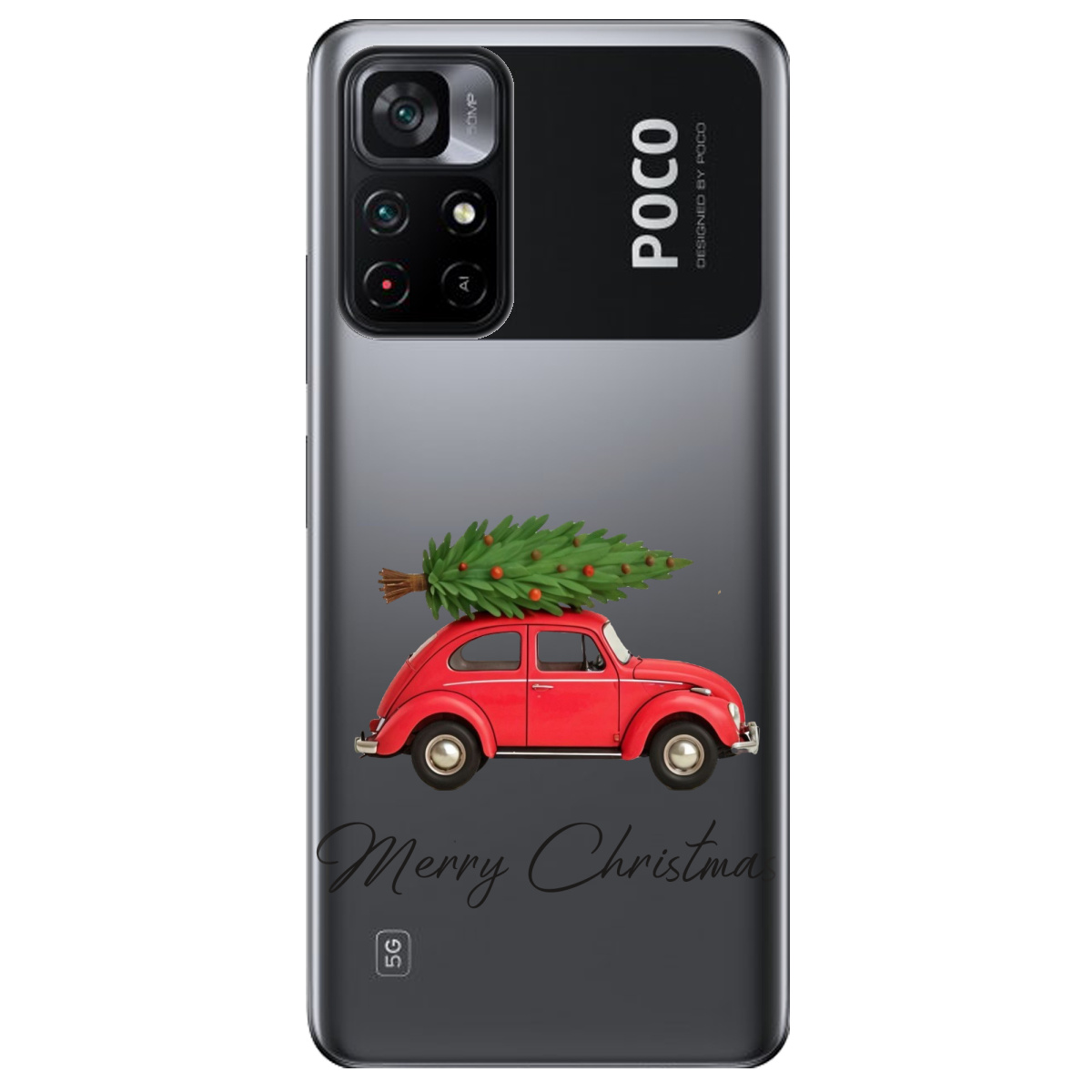 Чехол для Xiaomi Poco M4 Pro 5G Christmas on Wheels - фото 1 - Чехлы для телефонов