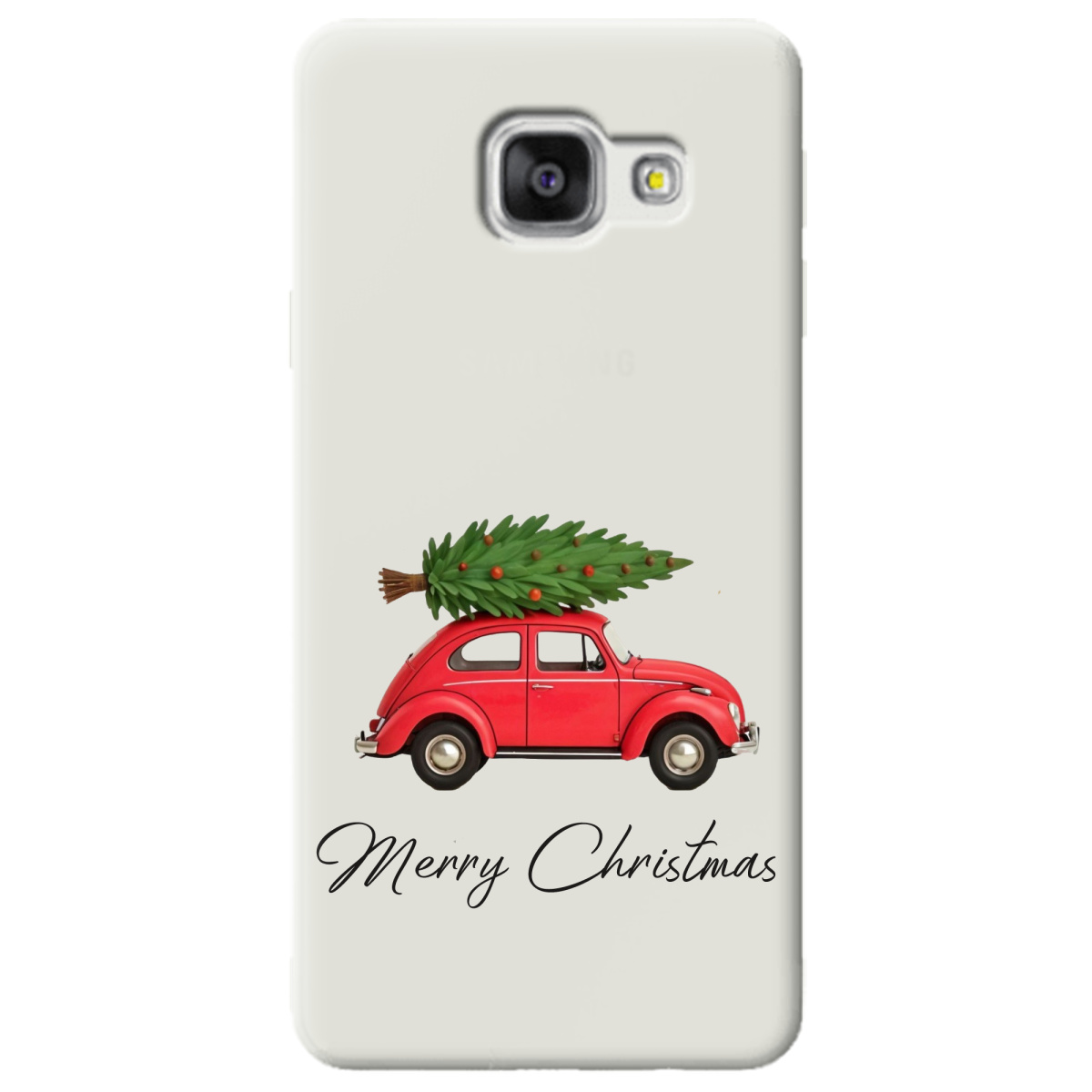 Чехол для Samsung Galaxy A3 2016 полупрозрачный матовый soft touch Christmas on Wheels - фото 1 - Чехлы для телефонов