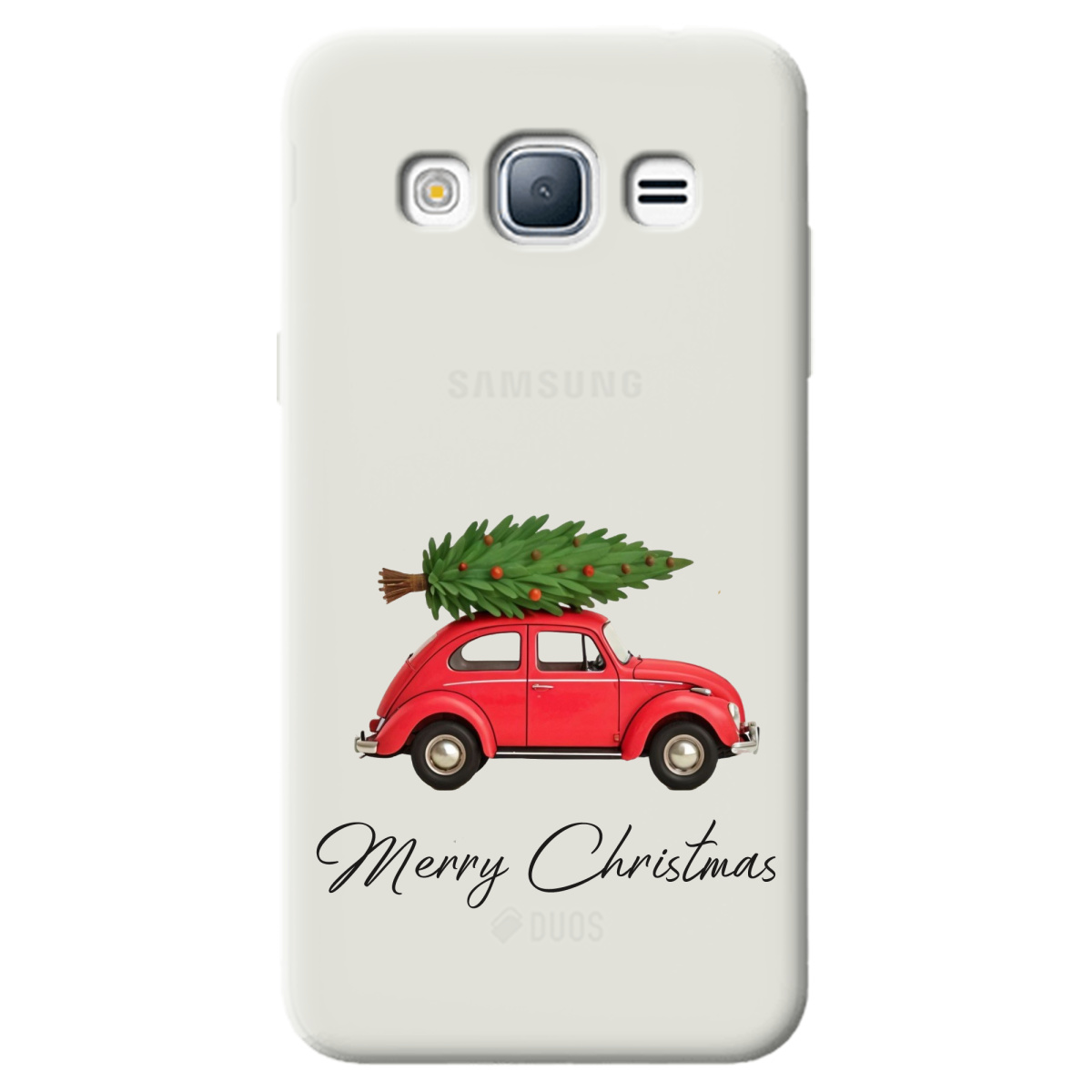 Чехол для Samsung Galaxy J3 2016 полупрозрачный матовый soft touch Christmas on Wheels - фото 1 - Чехлы для телефонов