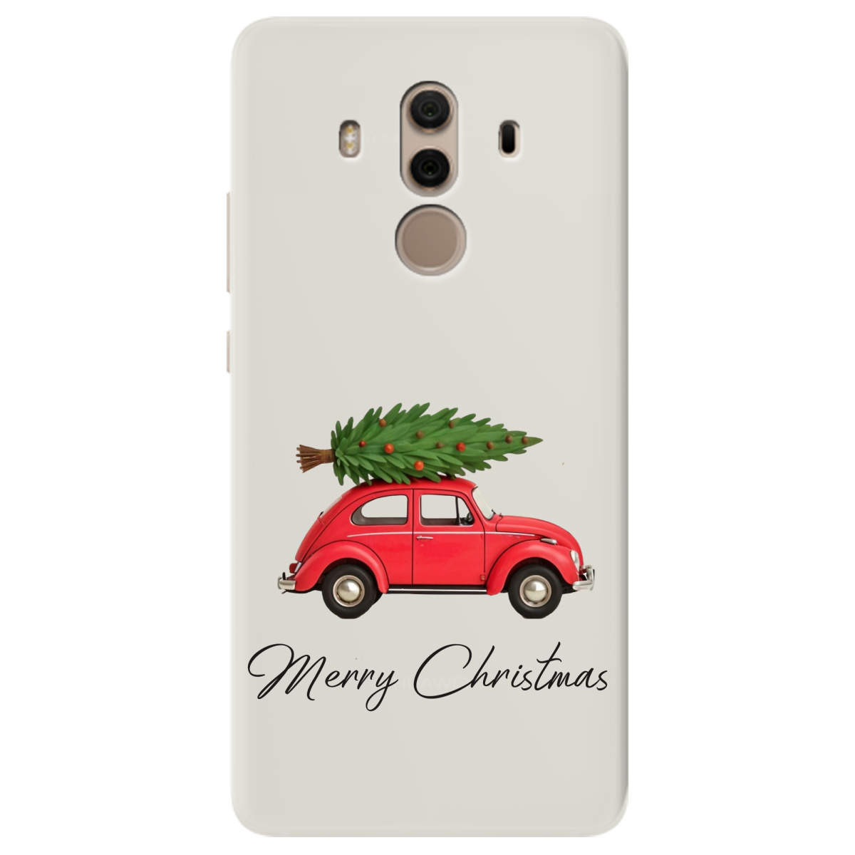 Чехол для Huawei Mate 10 Pro полупрозрачный матовый soft touch Christmas on Wheels - фото 1 - Чехлы для телефонов