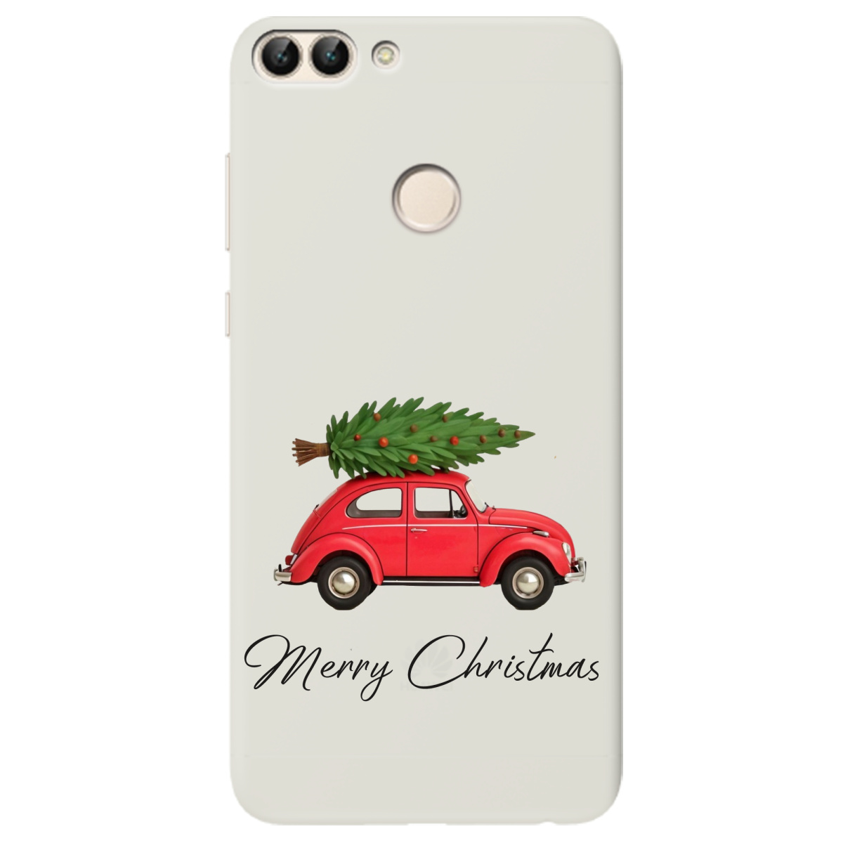 Чехол для Huawei P Smart полупрозрачный матовый soft touch Christmas on Wheels - фото 1 - Чехлы для телефонов