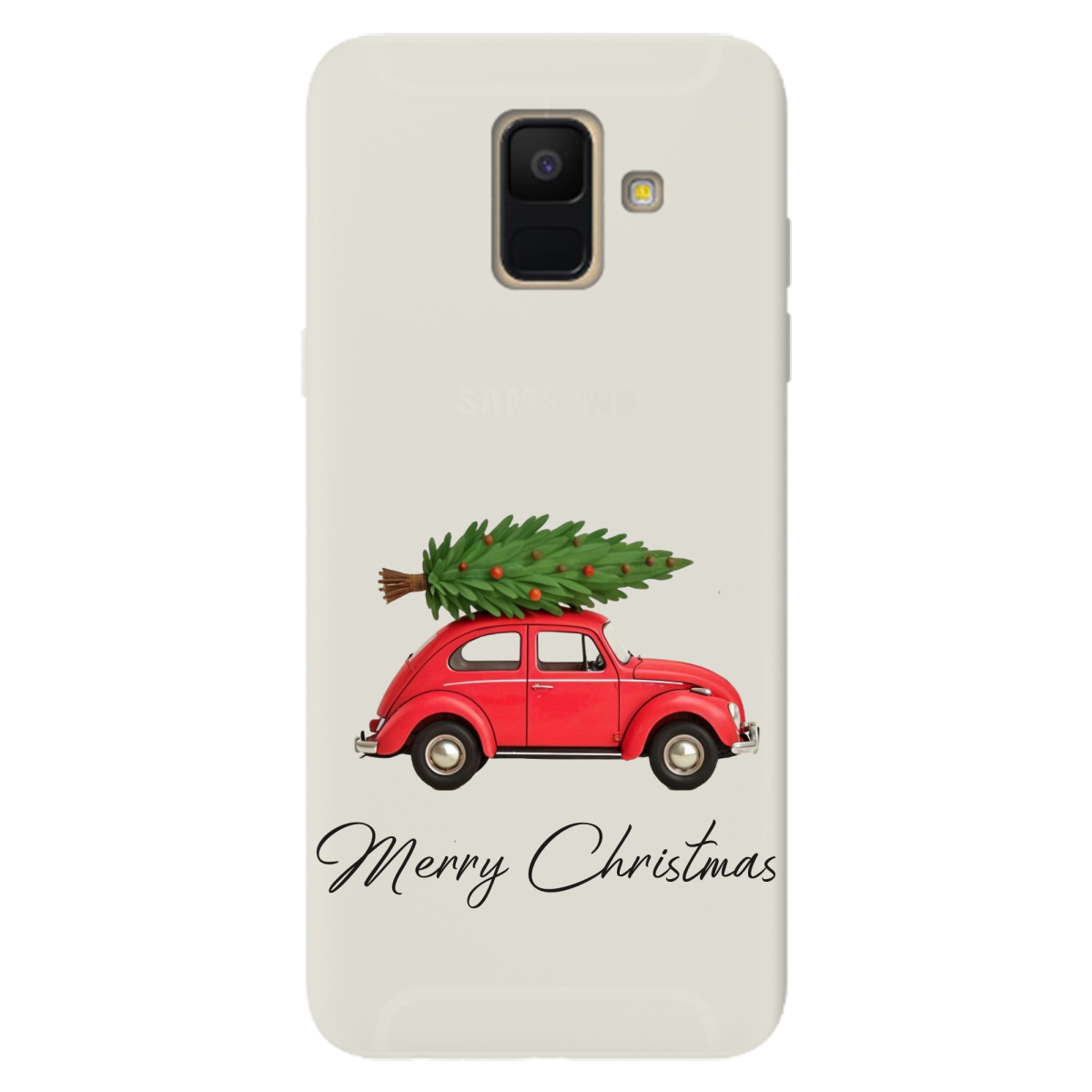Чохол для Samsung Galaxy A6 2018 напівпрозорий матовий soft touch Christmas on Wheels - фото 1 Чохол для Samsung Galaxy A6 2018 напівпрозорий матовий soft touch Christmas on Wheels - фото 1 - Чохли для телефонів