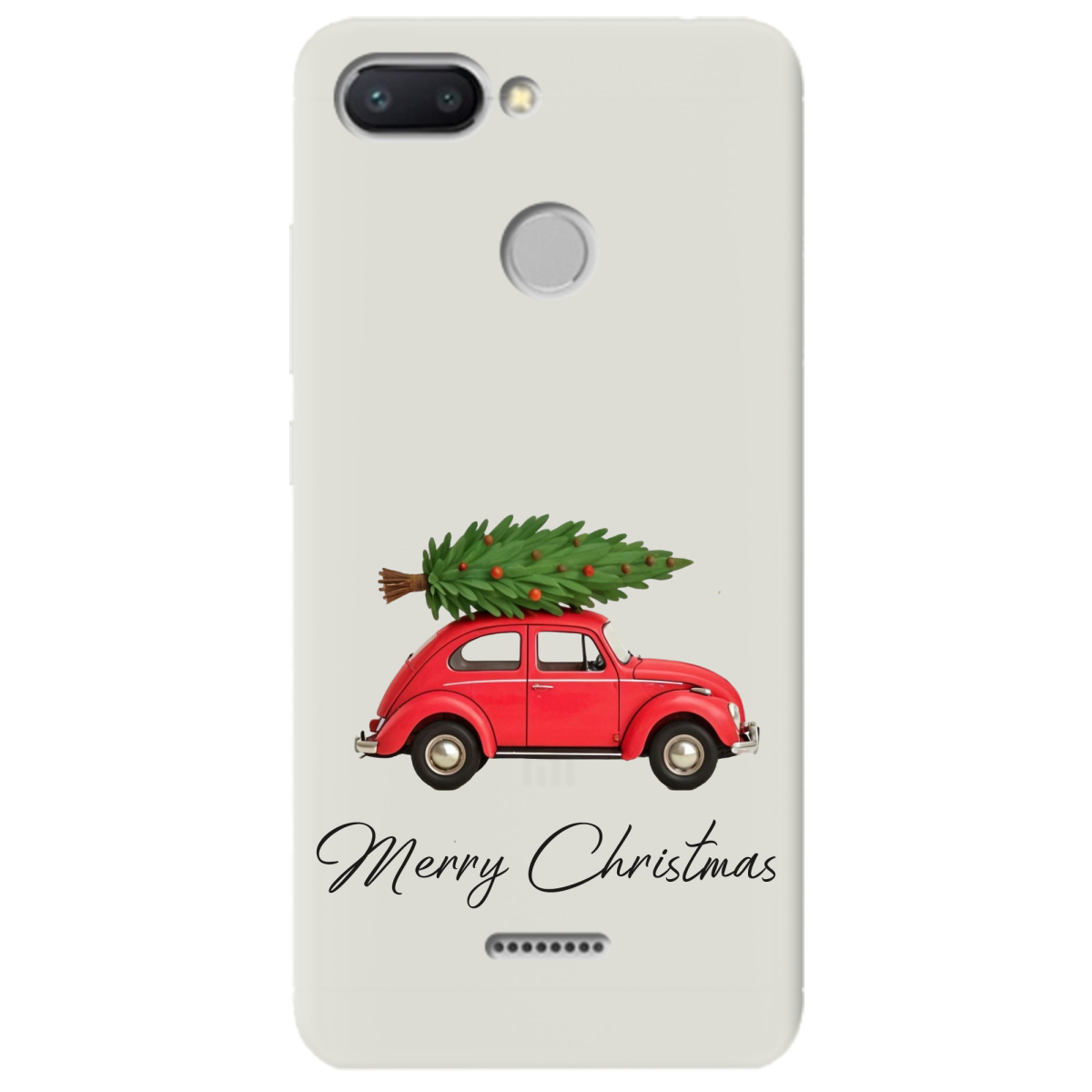 Чехол для Xiaomi Redmi 6 полупрозрачный матовый soft touch Christmas on Wheels - фото 1 - Чехлы для телефонов