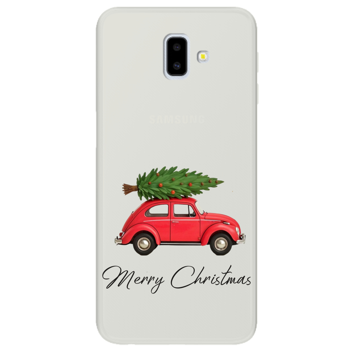 Чохол для Samsung Galaxy J6 Plus 2018 напівпрозорий матовий soft touch Christmas on Wheels - фото 1 - Чохли для телефонів