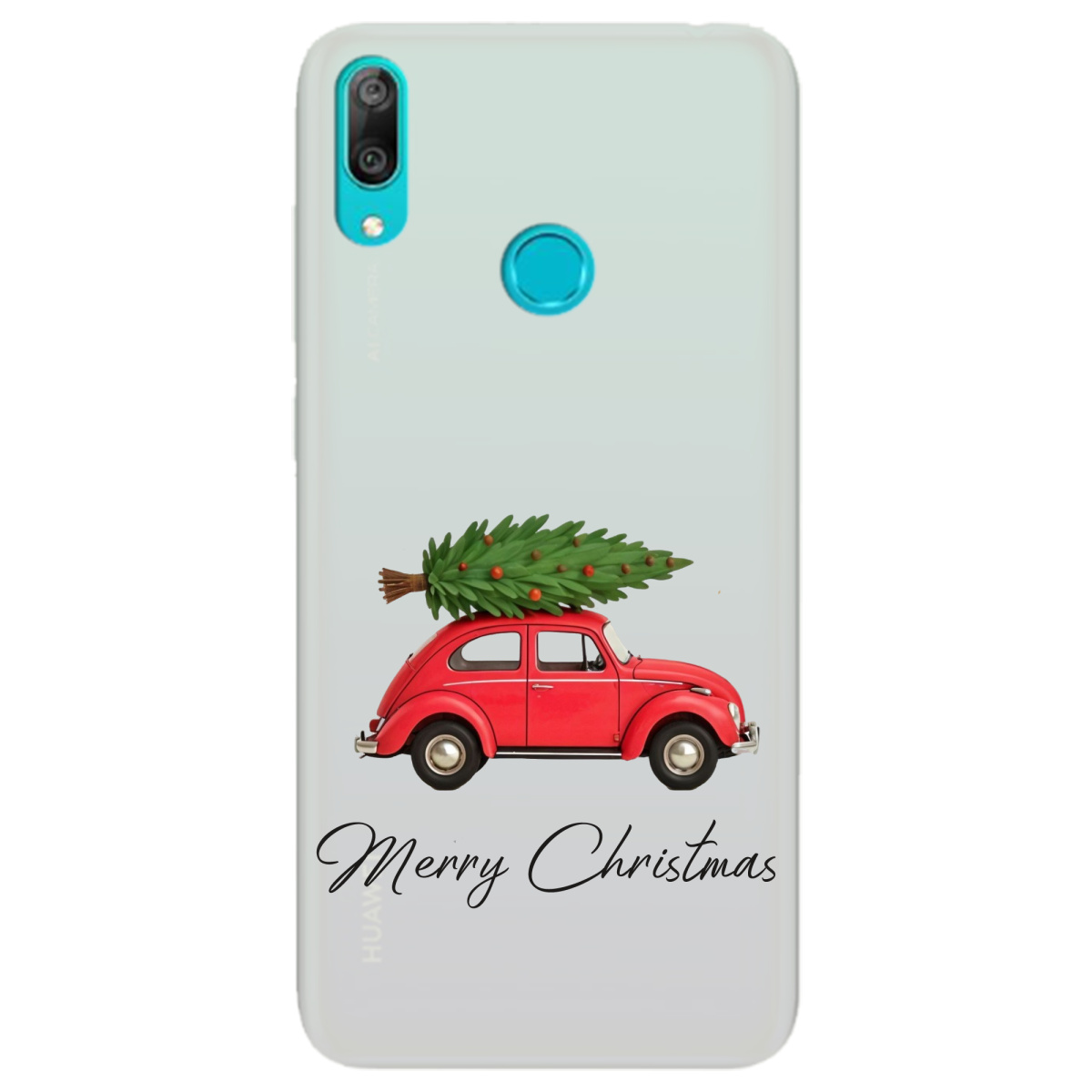 Чохол для Huawei Y7 2019 напівпрозорий матовий soft touch Christmas on Wheels - фото 1 - Чохли для телефонів