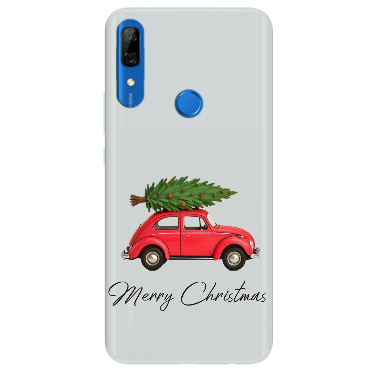 Чохол для Huawei P Smart Z напівпрозорий матовий soft touch Christmas on Wheels - фото 1 - Чохли для телефонів