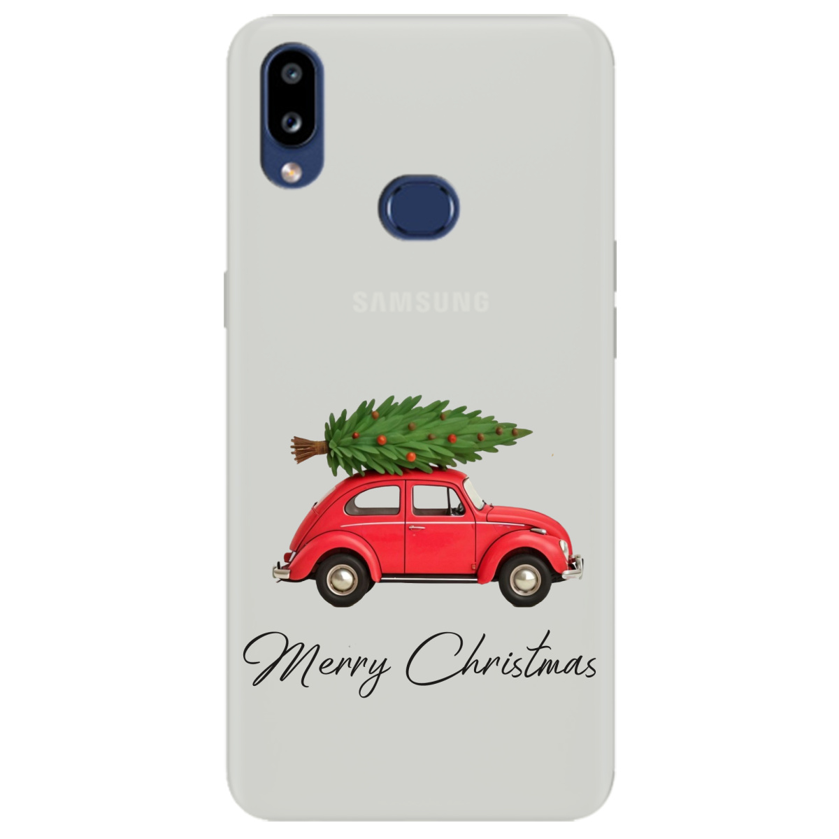 Чохол для Samsung Galaxy A10s напівпрозорий матовий soft touch Christmas on Wheels - фото 1 - Чохли для телефонів