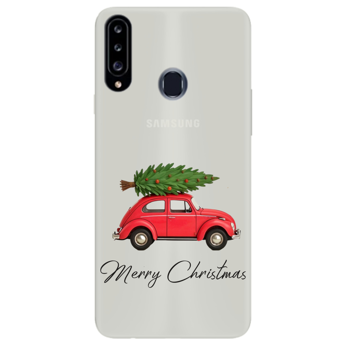 Чехол для Samsung Galaxy A20s полупрозрачный матовый soft touch Christmas on Wheels - фото 1 Чехол для Samsung Galaxy A20s полупрозрачный матовый soft touch Christmas on Wheels - фото 1 - Чехлы для телефонов