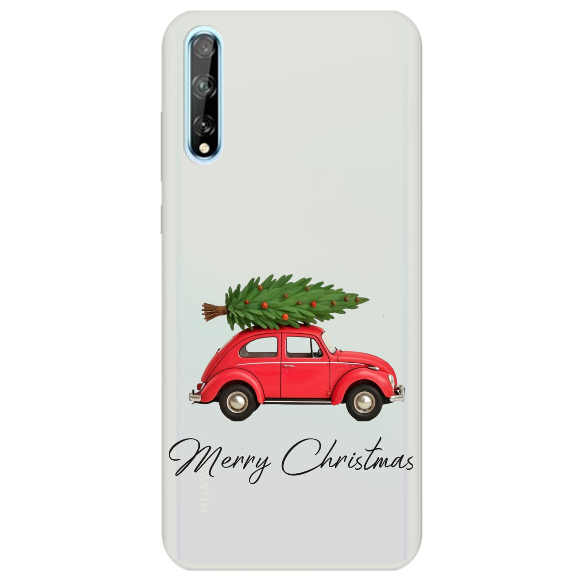 Чохол для Huawei P Smart S напівпрозорий матовий soft touch Christmas on Wheels - фото 1 - Чохли для телефонів