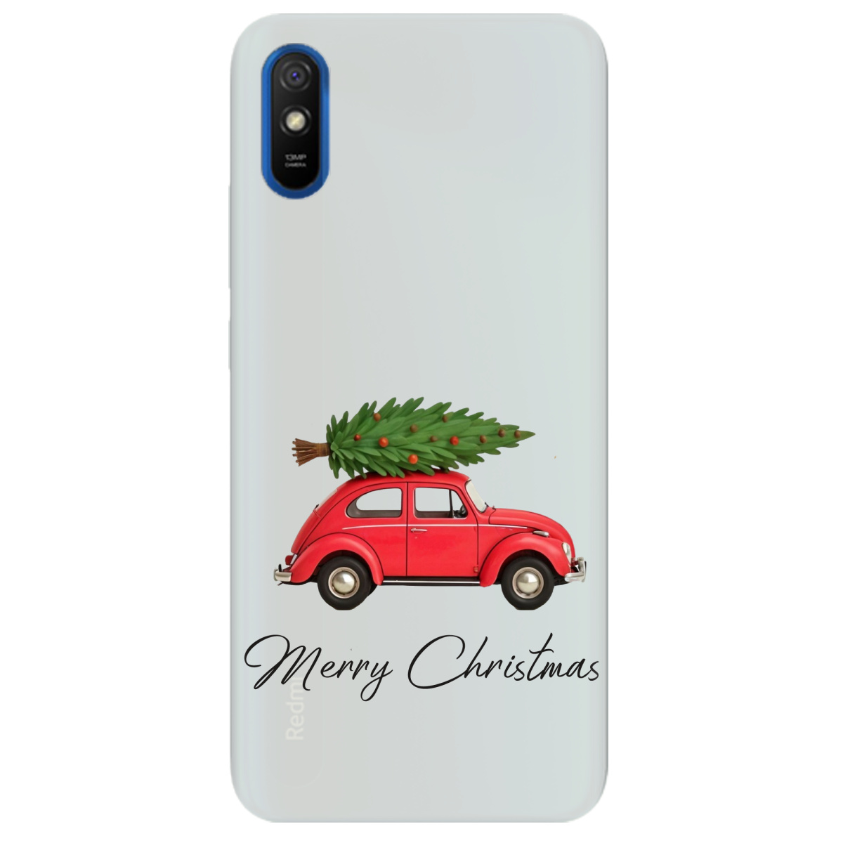 Чехол для Xiaomi Redmi 9A полупрозрачный матовый soft touch Christmas on Wheels - фото 1 - Чехлы для телефонов