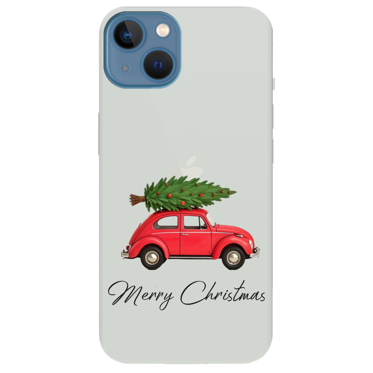 Чехол для Apple iPhone 13 полупрозрачный матовый soft touch Christmas on Wheels - фото 1 - Чехлы для телефонов