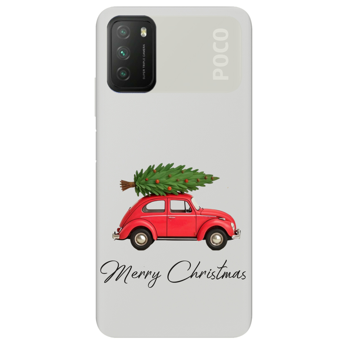 Чохол для Xiaomi Poco M3 напівпрозорий матовий soft touch Christmas on Wheels - фото 1 - Чохли для телефонів