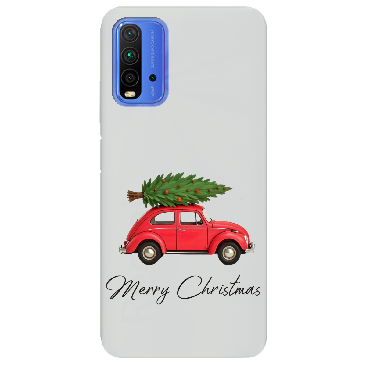 Чохол для Xiaomi Redmi 9T напівпрозорий матовий soft touch Christmas on Wheels - фото 1 - Чохли для телефонів