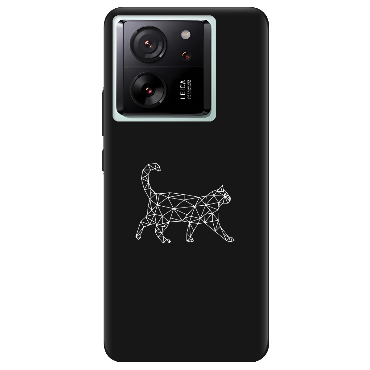 Чохол для Xiaomi 13T Pro чорний матовий soft touch White cat - фото 1 - Чохли для телефонів