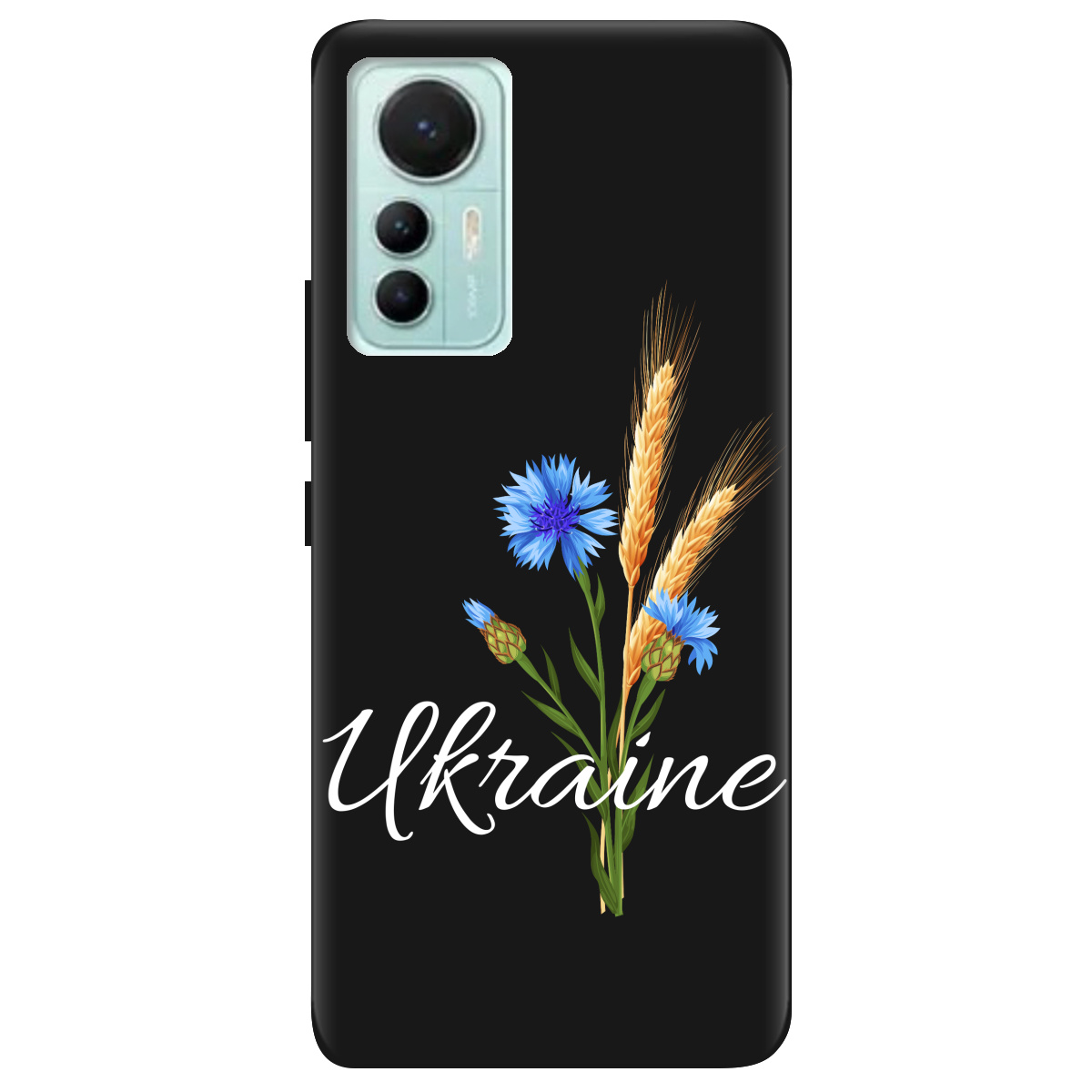 Чохол для Xiaomi 12 Lite чорний матовий soft touch Незалежна Україна - фото 1 - Чохли для телефонів