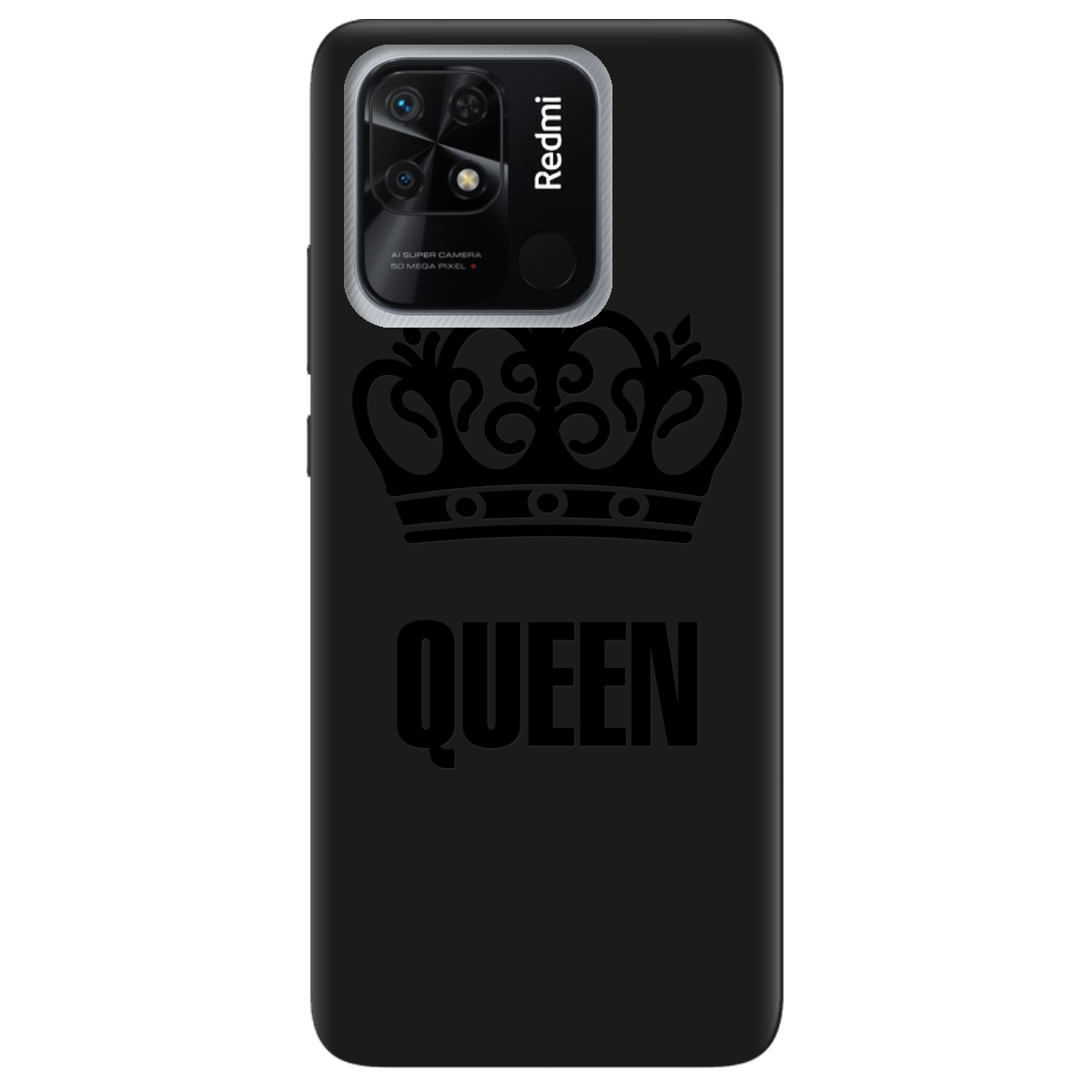 Чохол для Xiaomi Redmi 10C чорний матовий soft touch Queen - фото 1 - Чохли для телефонів