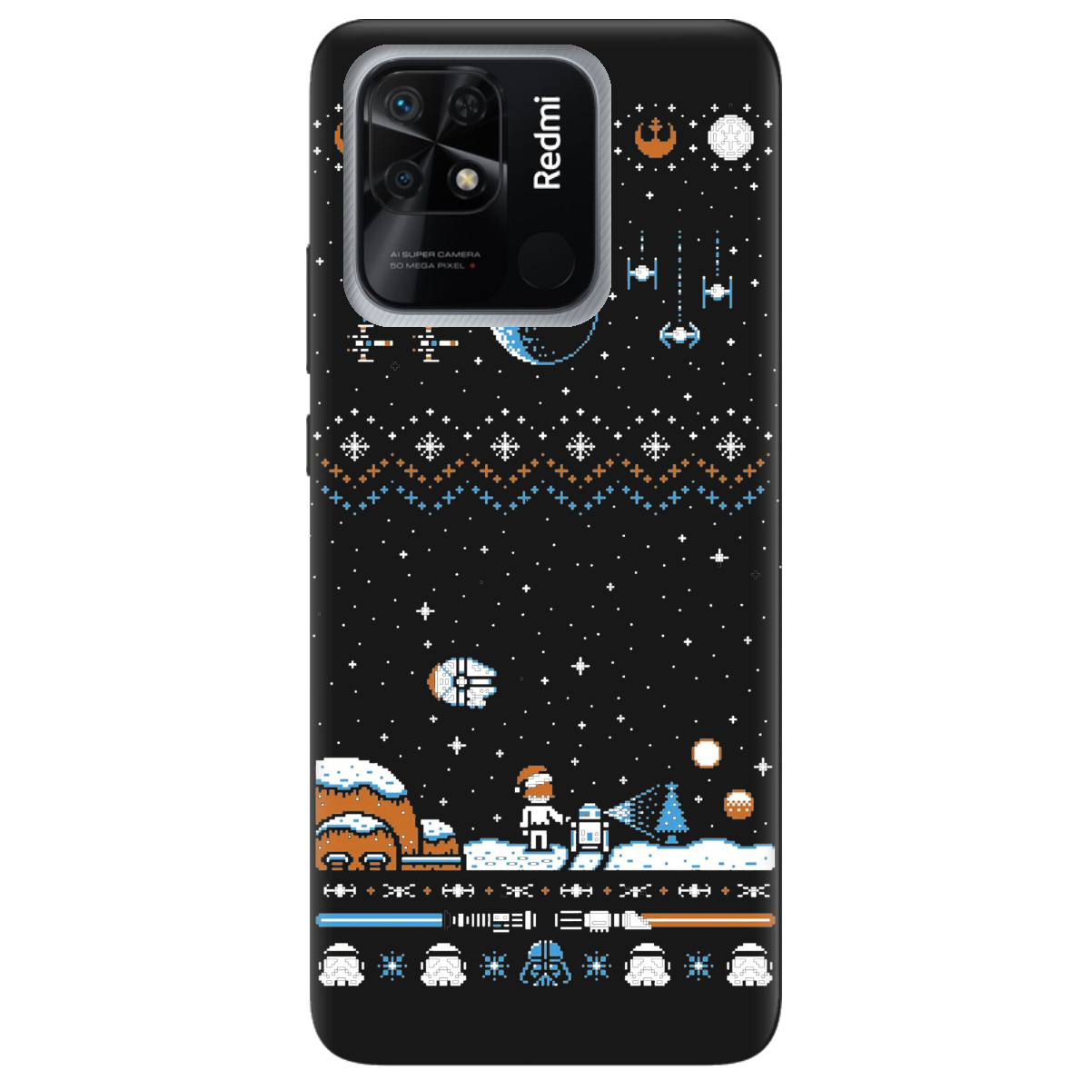 Чохол для Xiaomi Redmi 10C чорний матовий soft touch Star wars - фото 1 - Чохли для телефонів