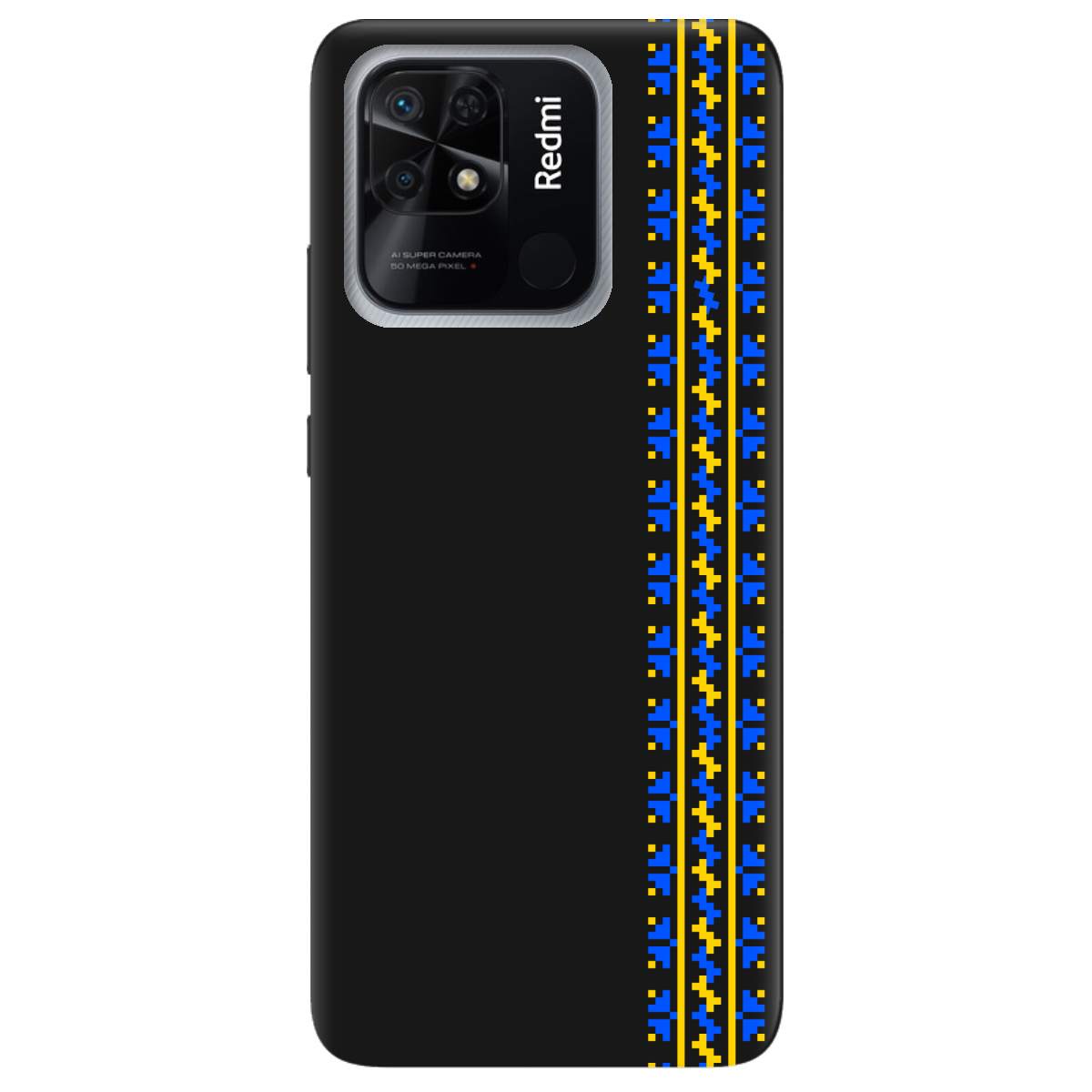 Чехол для Xiaomi Redmi 10C черный матовый soft touch Embroidery - фото 1 Чехол для Xiaomi Redmi 10C черный матовый soft touch Embroidery - фото 1 - Чехлы для телефонов
