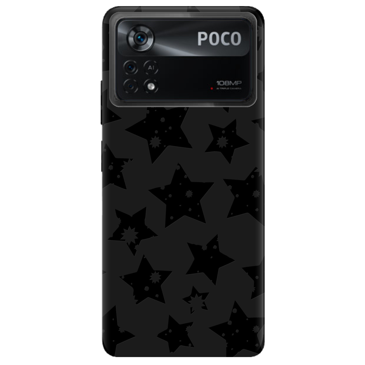 Чехол для Xiaomi Poco X4 Pro 5G черный матовый soft touch Black Star - фото 1 - Чехлы для телефонов