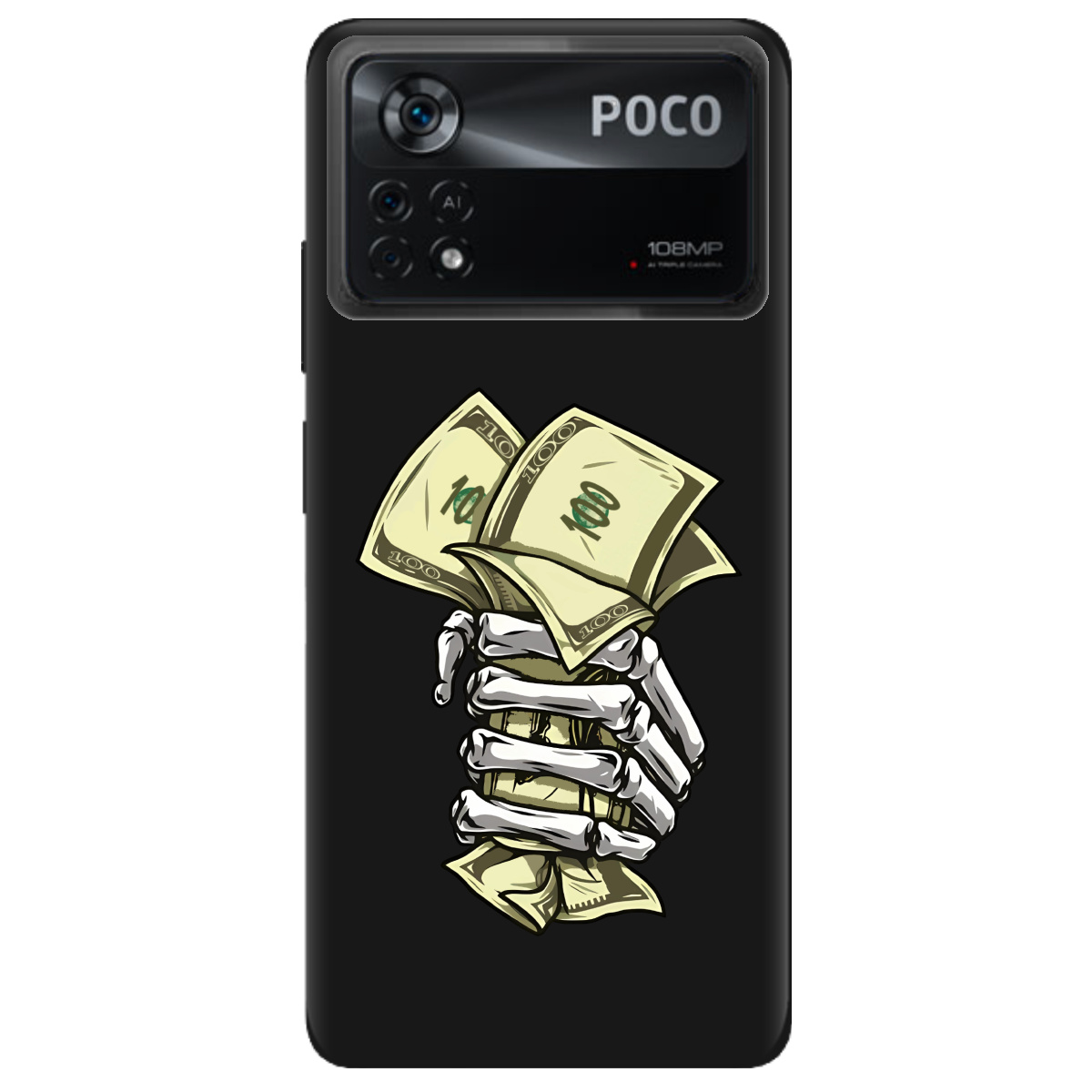 Чехол для Xiaomi Poco X4 Pro 5G черный матовый soft touch Загашник - фото 1 - Чехлы для телефонов