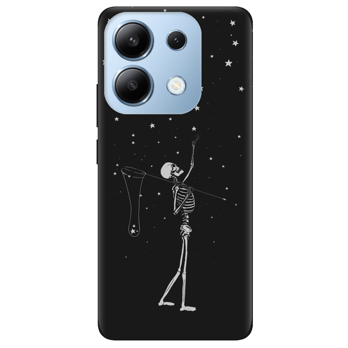 Чехол для Xiaomi Redmi Note 13 4G черный матовый soft touch Stars night - фото 1 - Чехлы для телефонов