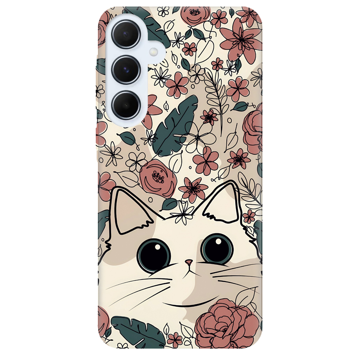 Чехол для Samsung Galaxy A55 Flower cat - фото 1 - Чехлы для телефонов