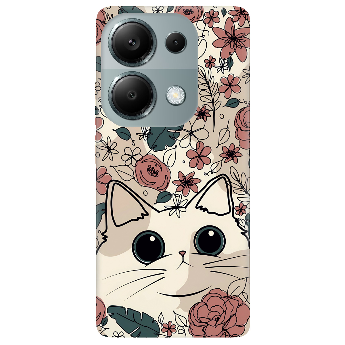 Чехол для Xiaomi Redmi Note 13 Pro 4G Flower cat - фото 1 - Чехлы для телефонов