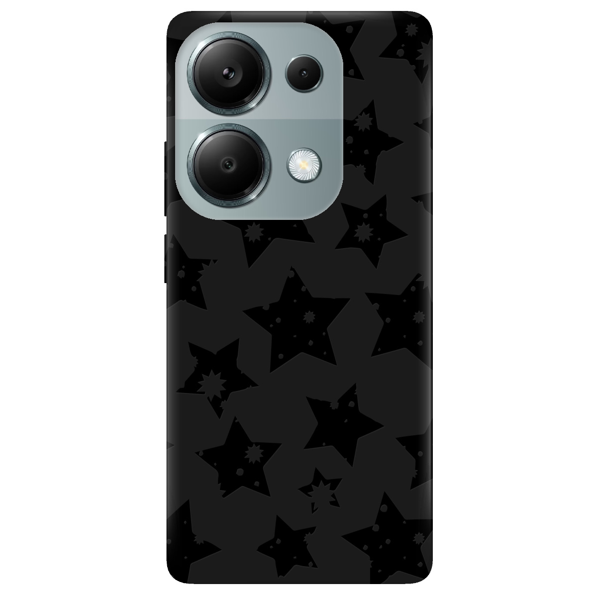 Чехол для Xiaomi Poco M6 Pro 4G черный матовый soft touch Black Star - фото 1 - Чехлы для телефонов
