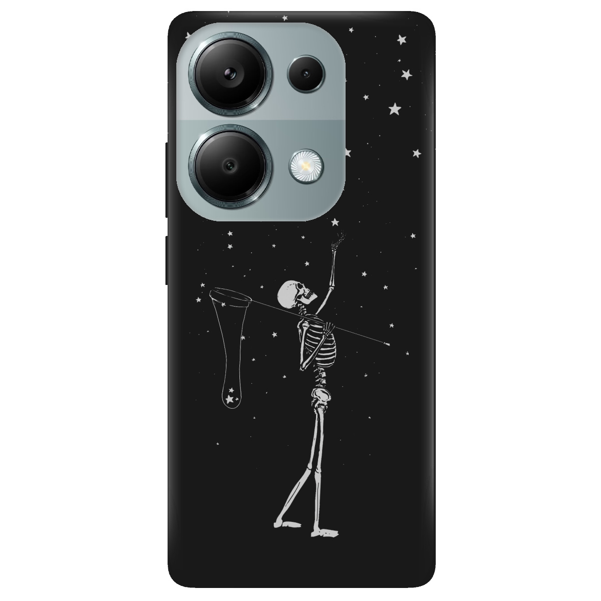 Чехол для Xiaomi Poco M6 Pro 4G черный матовый soft touch Stars night - фото 1 - Чехлы для телефонов