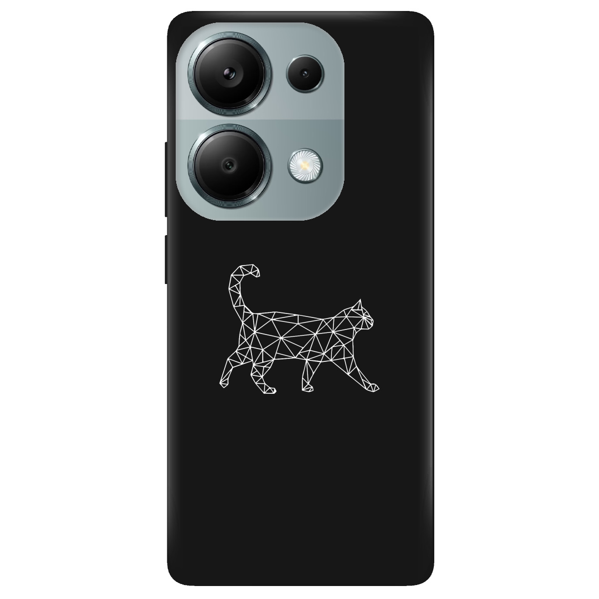 Чохол для Xiaomi Poco M6 Pro 4G чорний матовий soft touch White cat - фото 1 Чохол для Xiaomi Poco M6 Pro 4G чорний матовий soft touch White cat - фото 1 - Чохли для телефонів