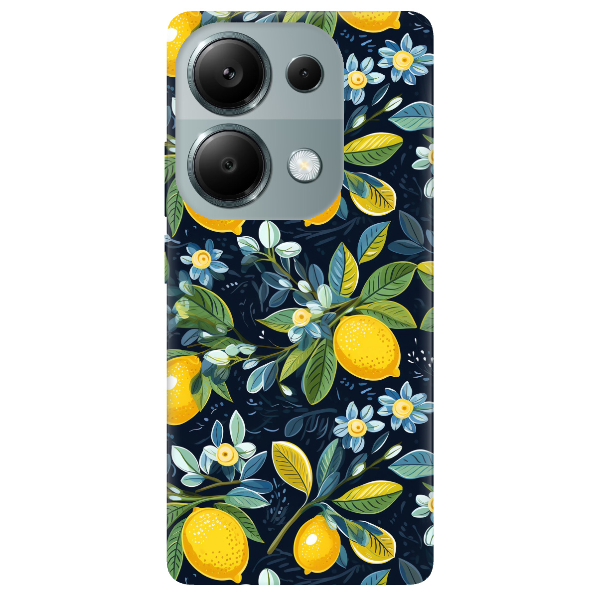 Чехол для Xiaomi Poco M6 Pro 4G Lemon with flower - фото 1 - Чехлы для телефонов