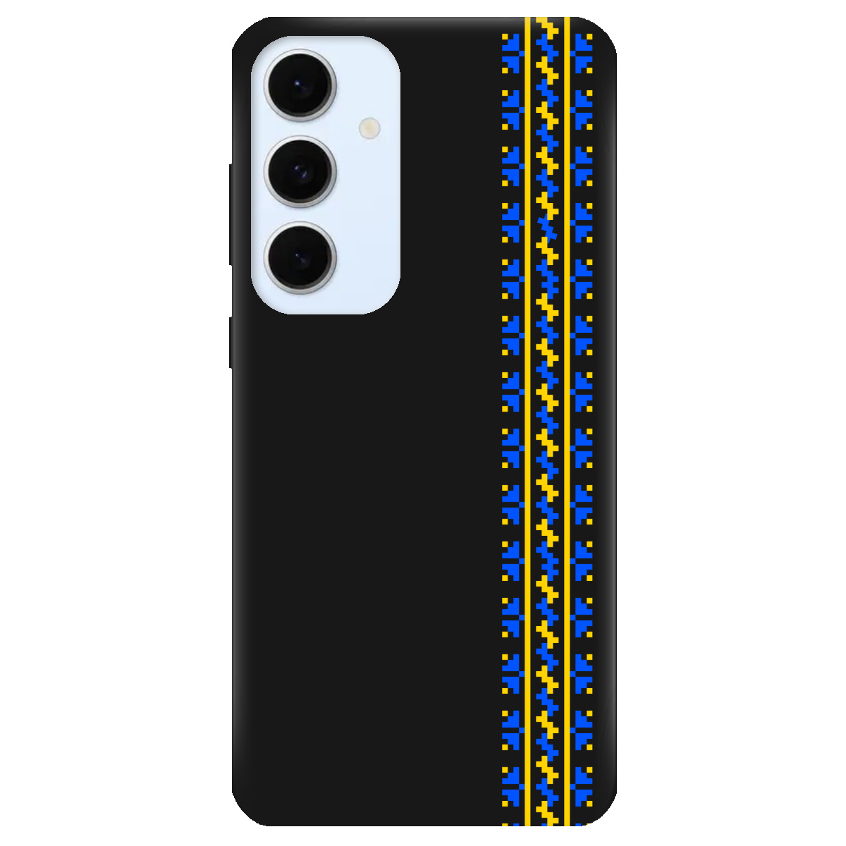 Чехол для Samsung Galaxy S24 FE черный матовый soft touch Embroidery - фото 1 - Чехлы для телефонов