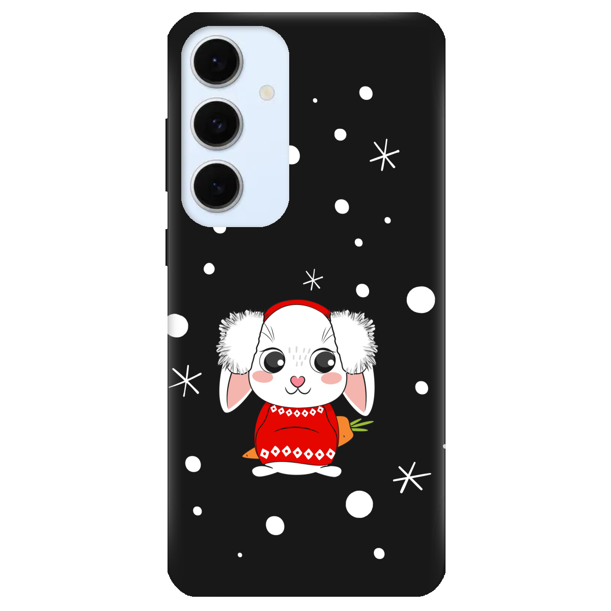 Чехол для Samsung Galaxy S24 FE черный матовый soft touch My bunny - фото 1 - Чехлы для телефонов