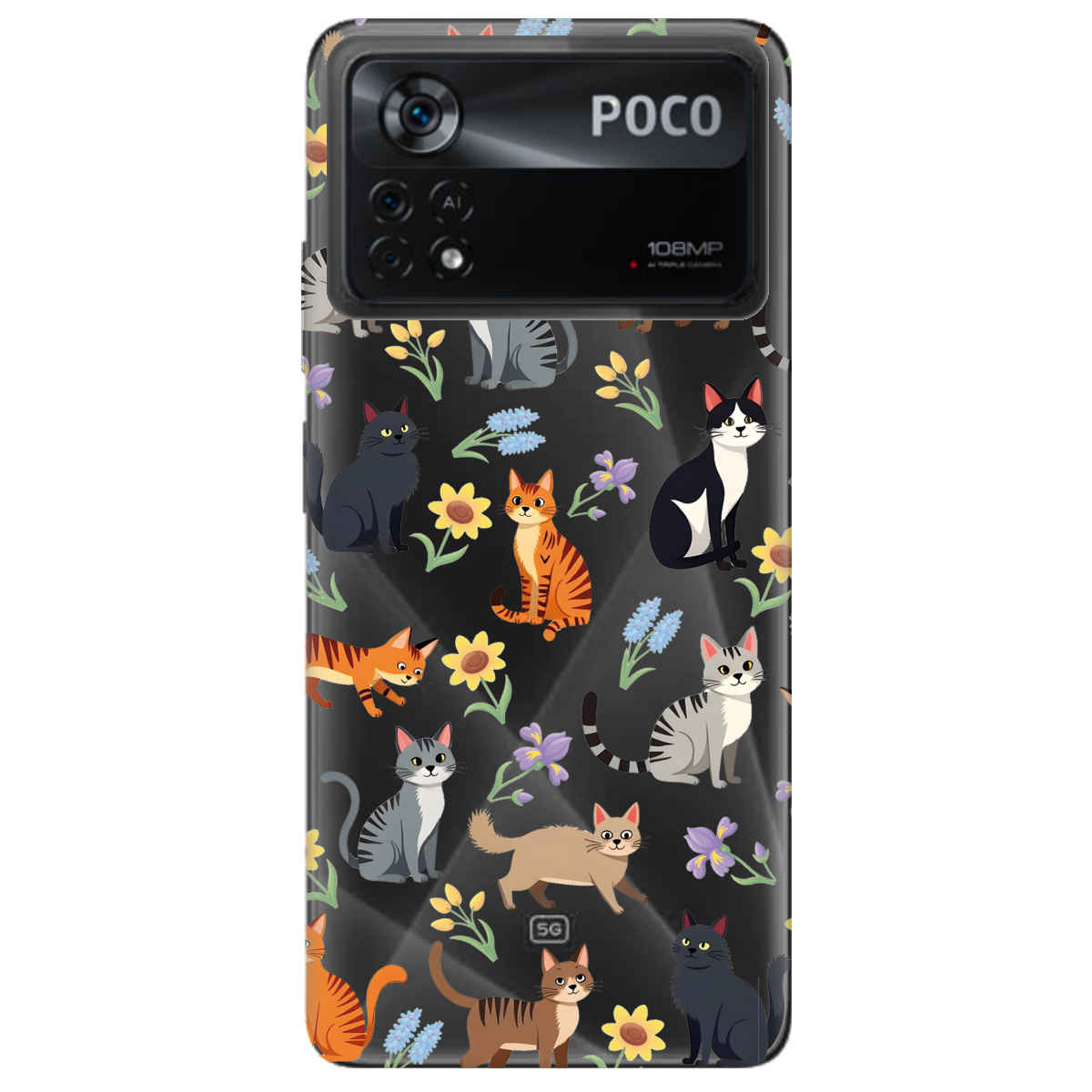 Чехол для Xiaomi Poco X4 Pro 5G Blooming Kittens - фото 1 Чехол для Xiaomi Poco X4 Pro 5G Blooming Kittens - фото 1 - Чехлы для телефонов