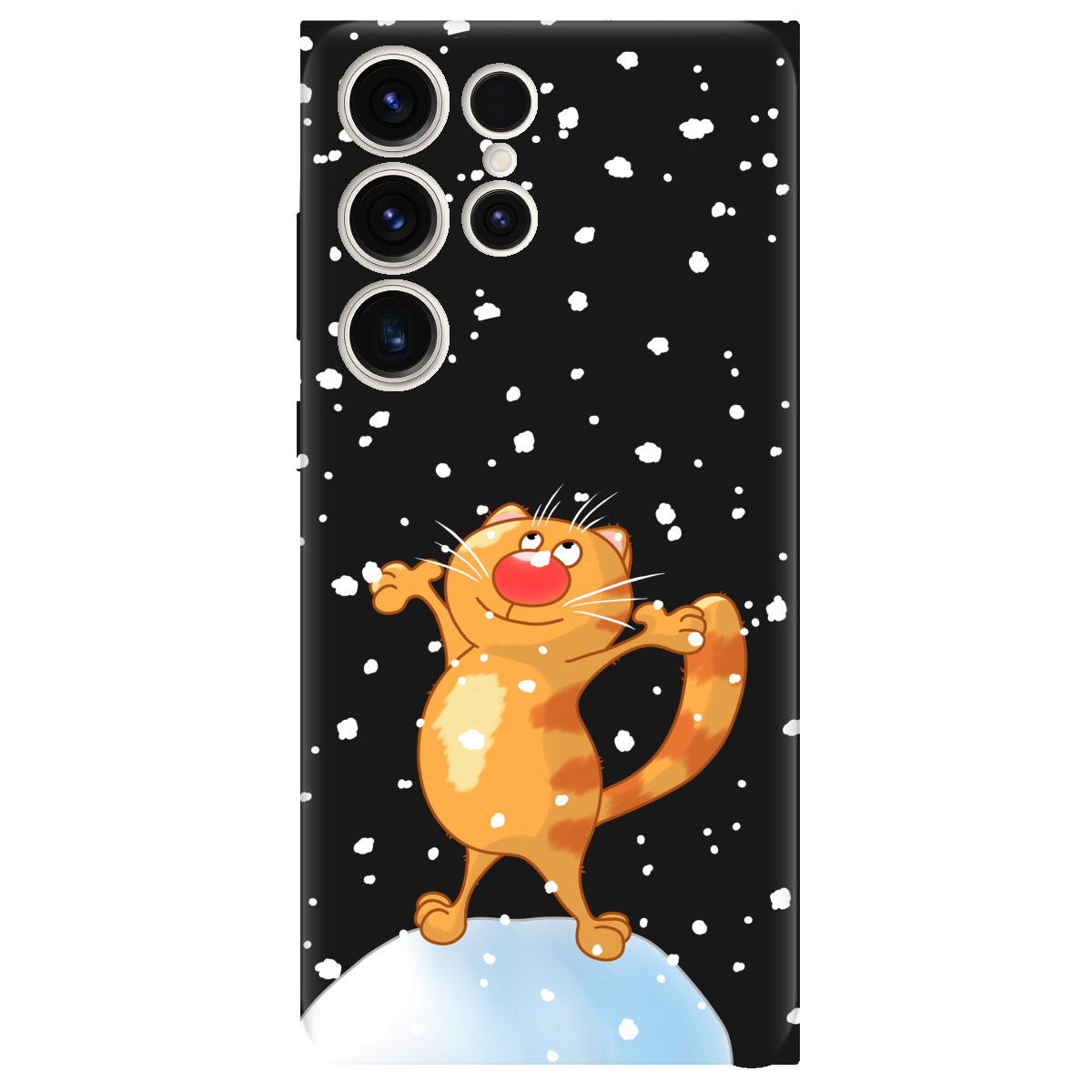 Чехол для Samsung Galaxy S25 Ultra черный матовый soft touch Be Happy - фото 1 - Чехлы для телефонов