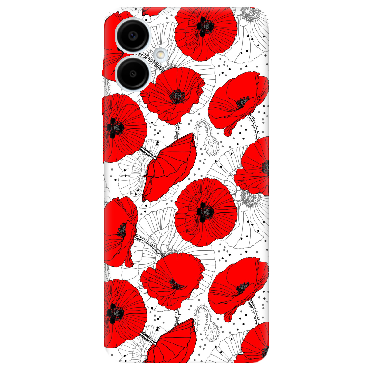 Чехол для Samsung Galaxy A06 Red flower - фото 1 Чехол для Samsung Galaxy A06 Red flower - фото 1 - Чехлы для телефонов